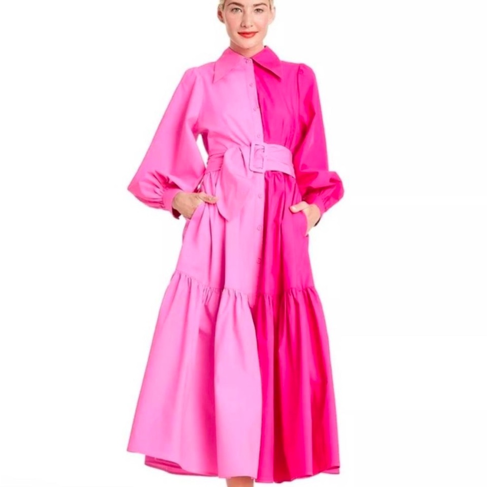 Christopher John Rogers x Target Long Sleeve Button Down dual Pink poplin